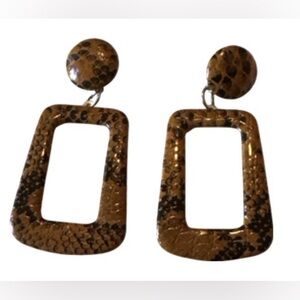 Brown and Black Geometric Earrings